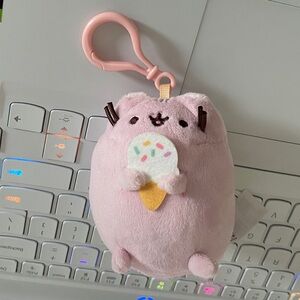 Pusheen Pink Ice Cream Plush Keychain